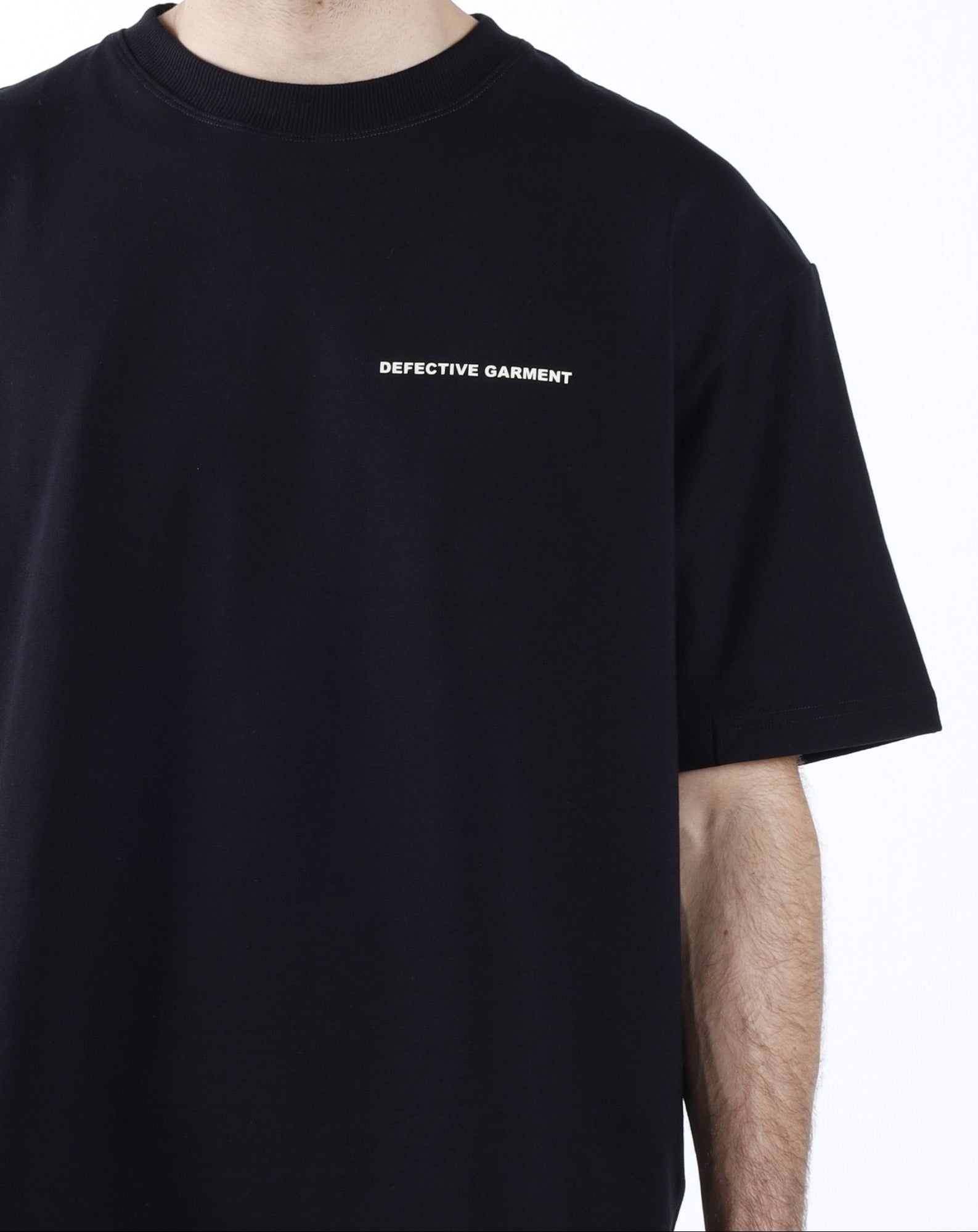 Black "Defective Garment"  T-Shirt
