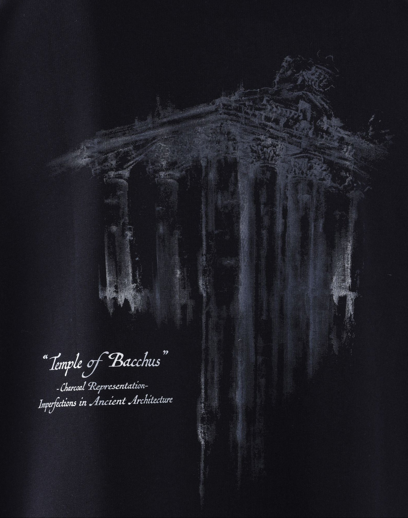 Black "Temple Of Bacchus"  T-Shirt