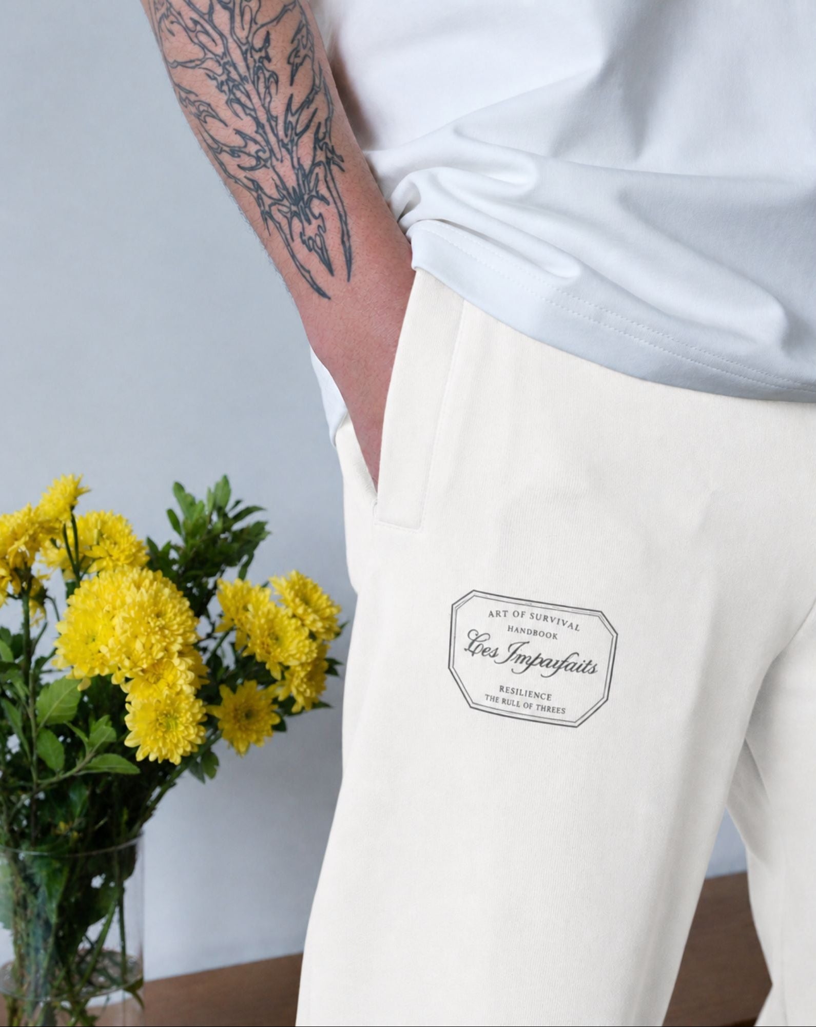 White "Art of Survival"  Sweatpants